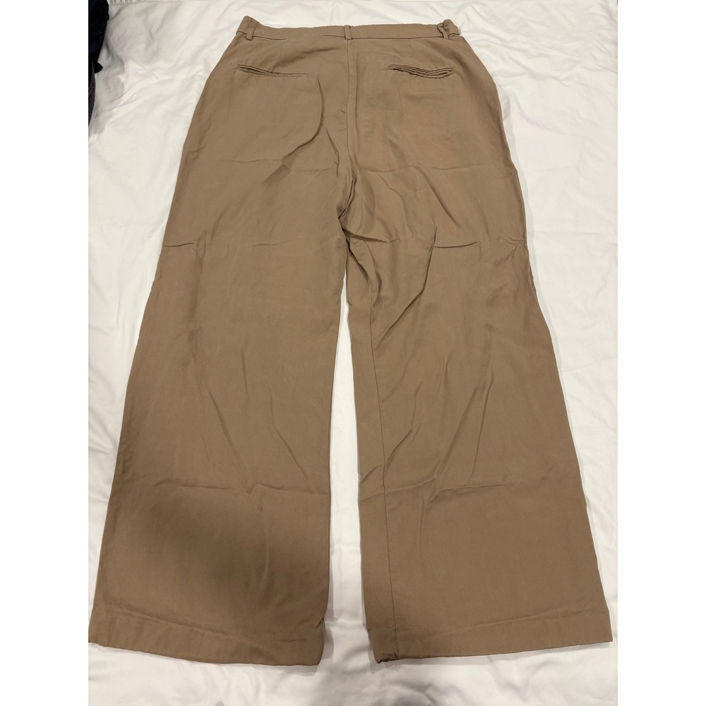 Reformation High-Waist Wide-Leg Trousers in Taupe - Picture 3 of 11